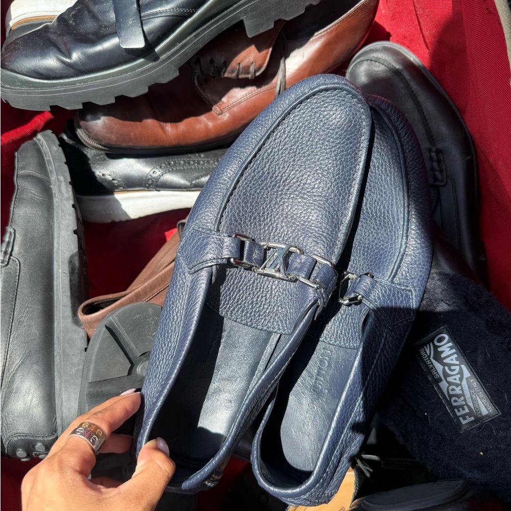 LV Men's Blue Loafers